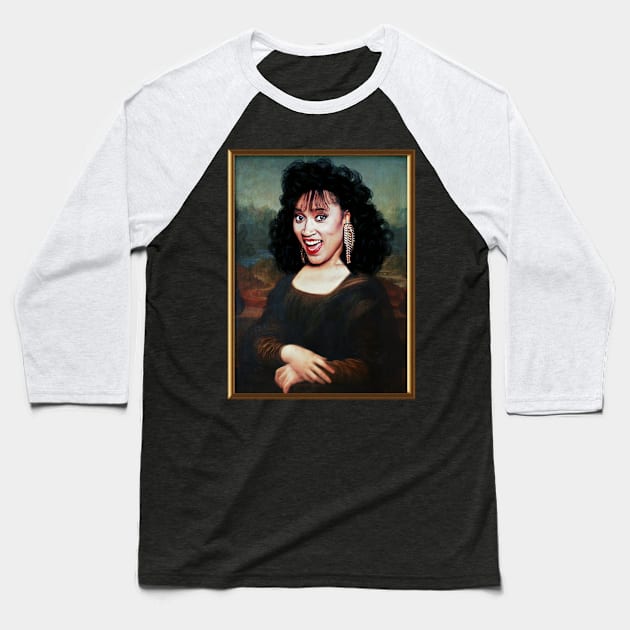 Mona Lisa - Jackee Baseball T-Shirt by Indecent Designs